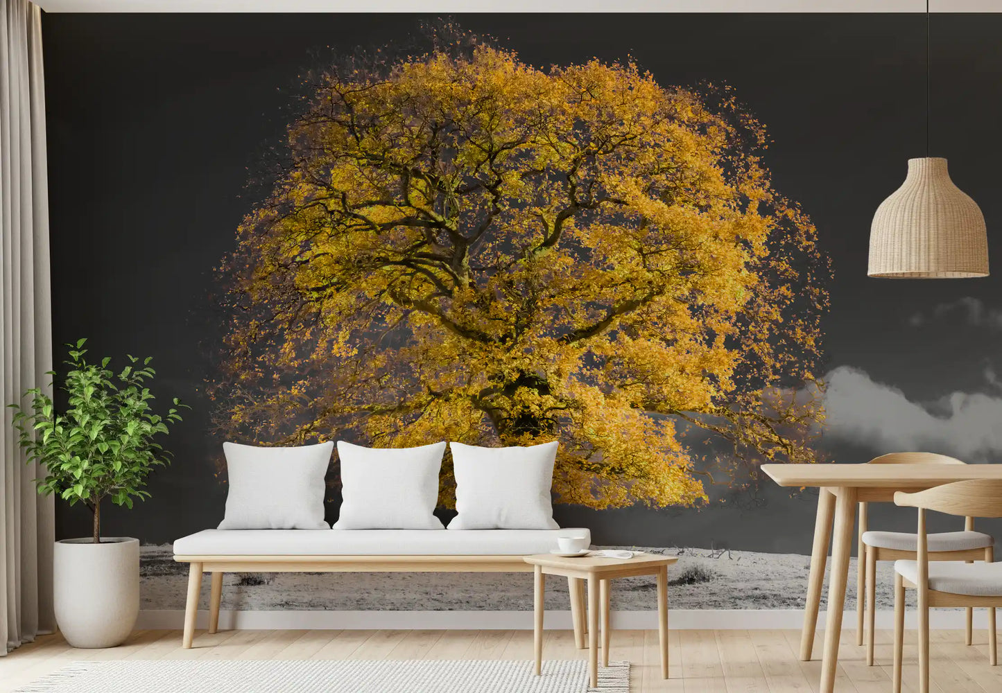 Golden Solitude Wall Mural
