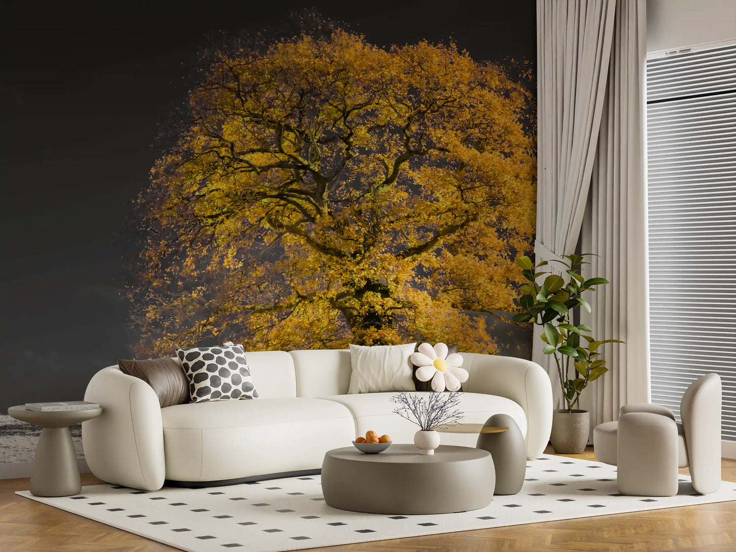 Golden Solitude Wall Mural