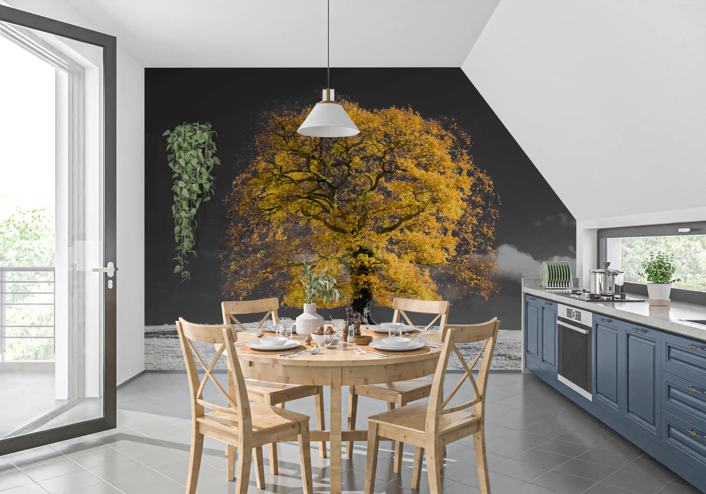 Golden Solitude Wall Mural