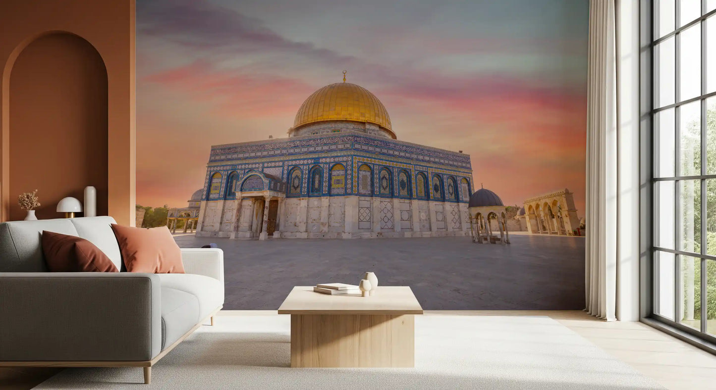 Jerusalem Golden Hour: Dome of the Rock Wall Mural
