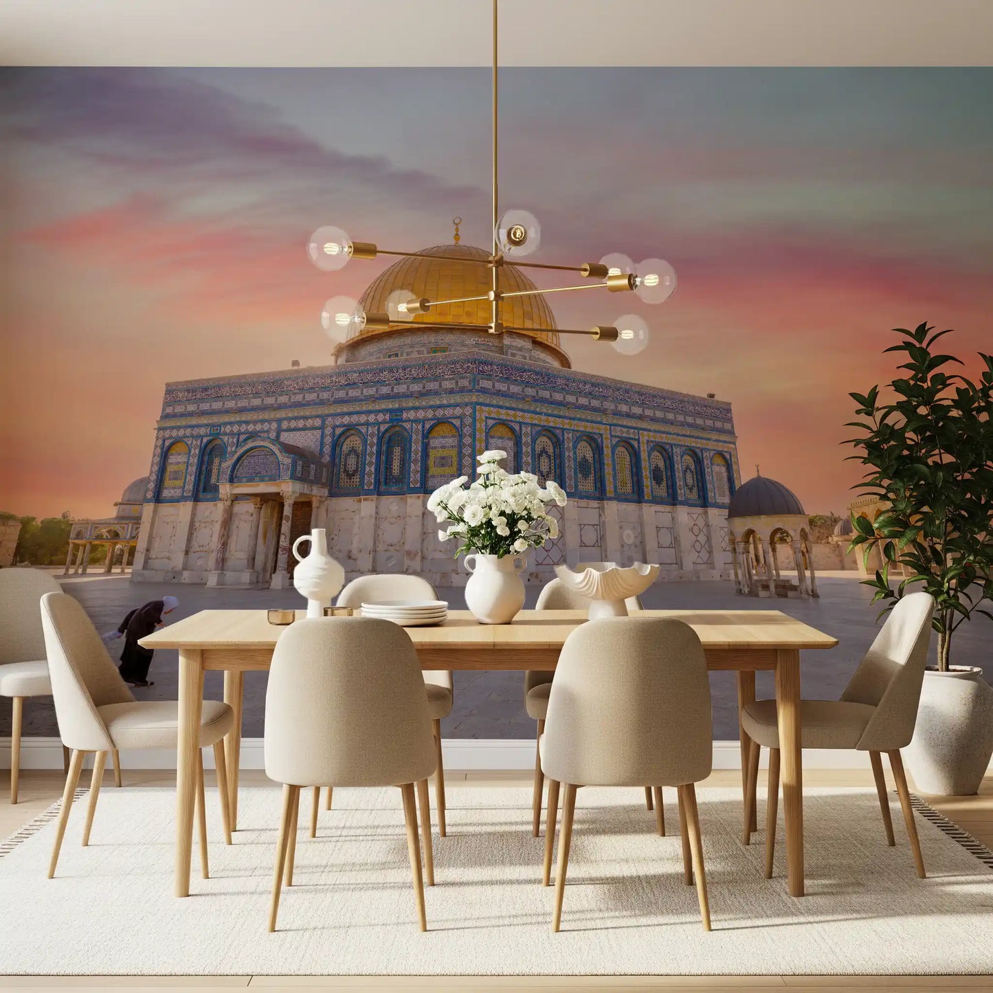 Jerusalem Golden Hour: Dome of the Rock Wall Mural