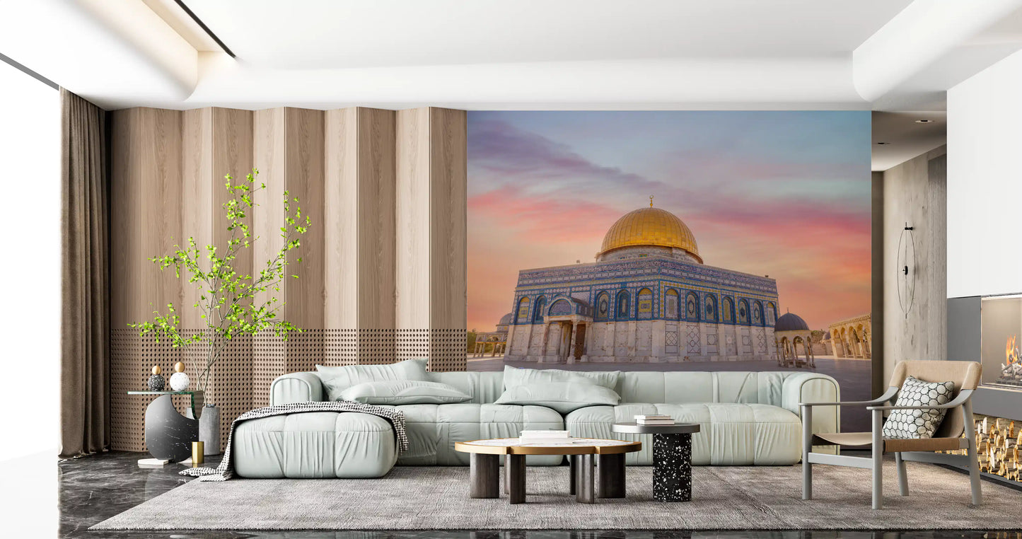 Jerusalem Golden Hour: Dome of the Rock Wall Mural