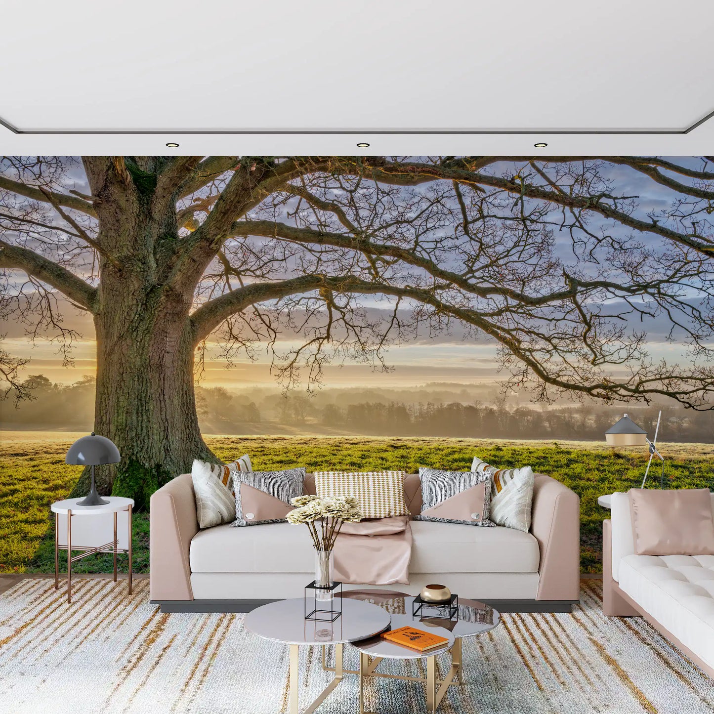 Golden Dawn Oak Tree Wall Mural