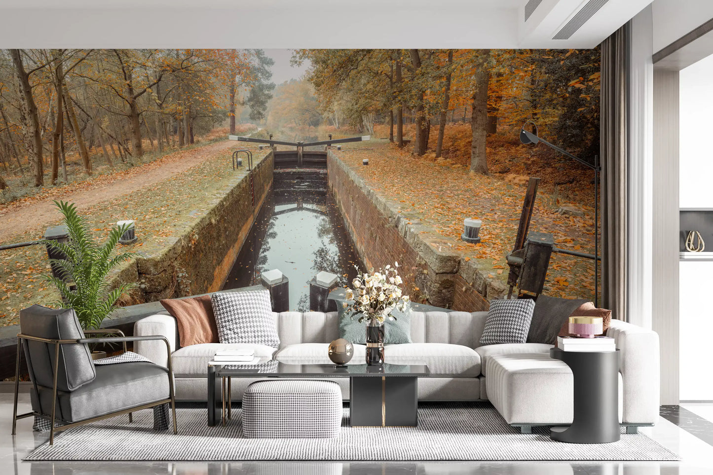 Ember Leaves, Silent Locks Wall Mural
