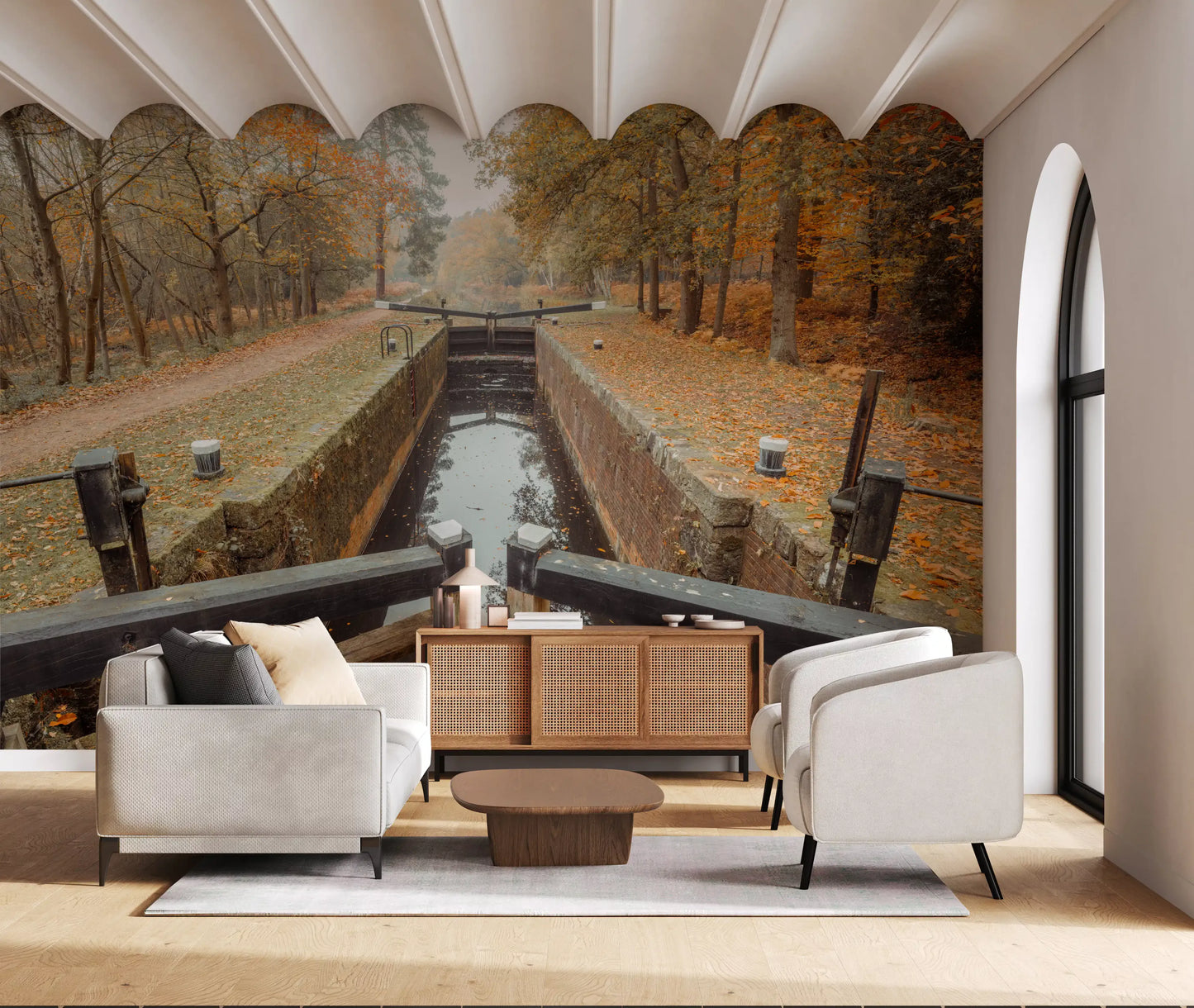 Ember Leaves, Silent Locks Wall Mural