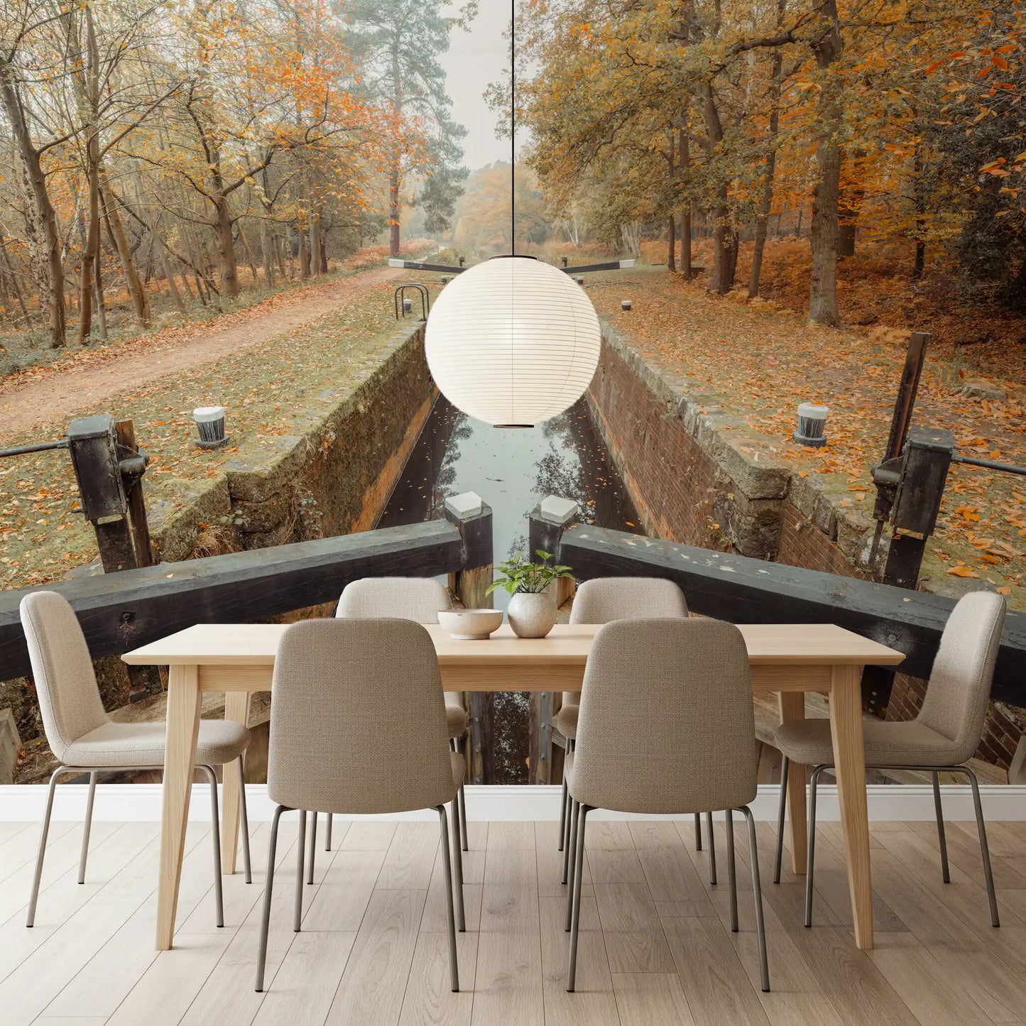 Ember Leaves, Silent Locks Wall Mural