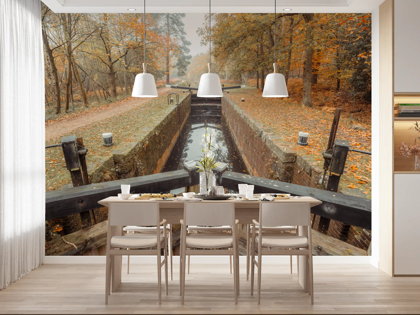 Ember Leaves, Silent Locks Wall Mural