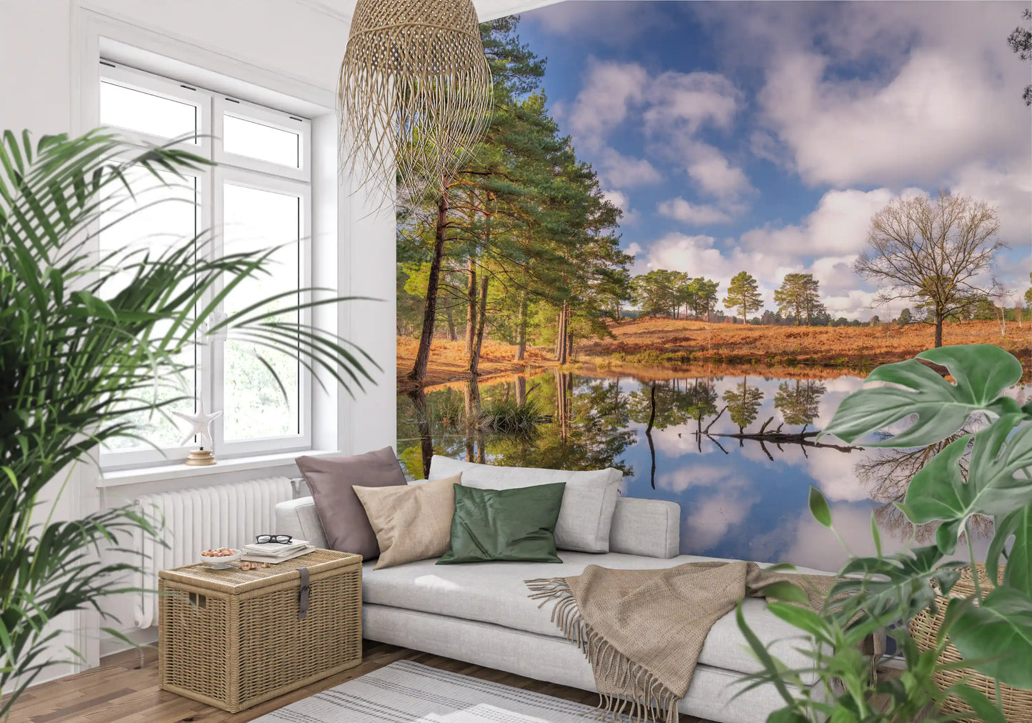 Serene Woodland Reflection Wall Mural