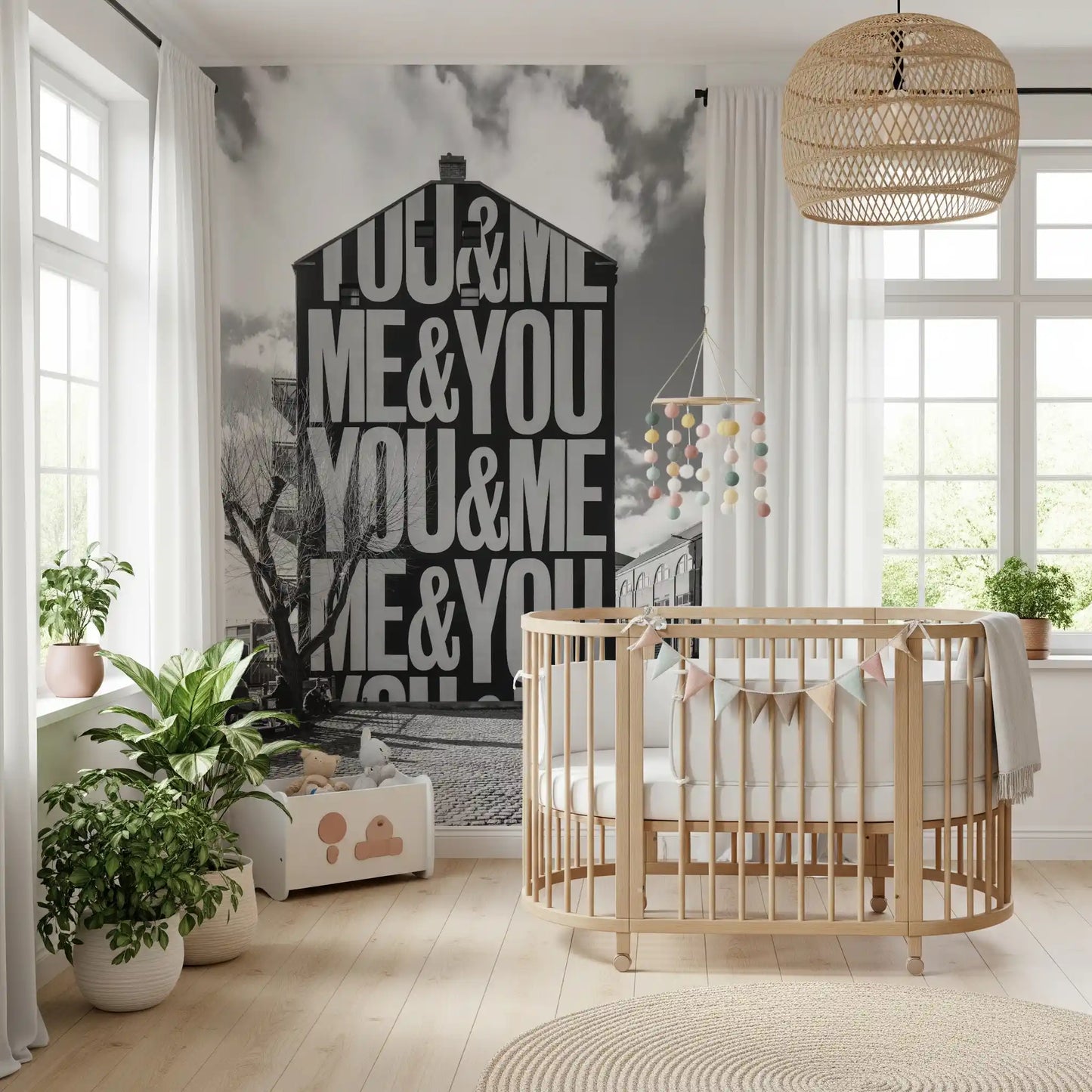 You & Me Urban Art Wall Mural