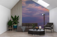 Pastel sky wall mural featuring drifting clouds at twilight
