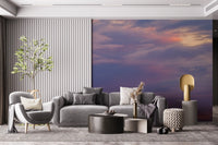 Soft twilight wall mural with layered clouds and airy scenery