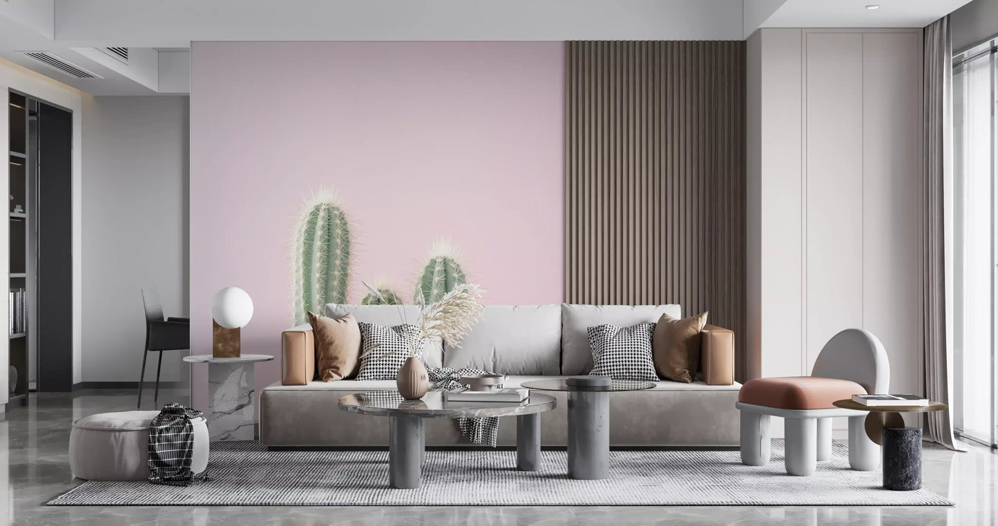 Southwestern wall mural with desert spires and layered cliffs