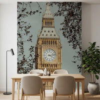 London skyline wall mural with illuminated city landmark