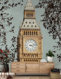 London night wall mural with illuminated urban architecture