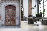 Stone academy gateway wall mural with timeless heritage styling
