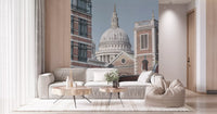 Grand domed building wall mural with timeless London character