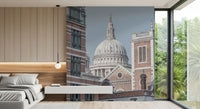 Historic London wall mural showcasing classical stone architecture