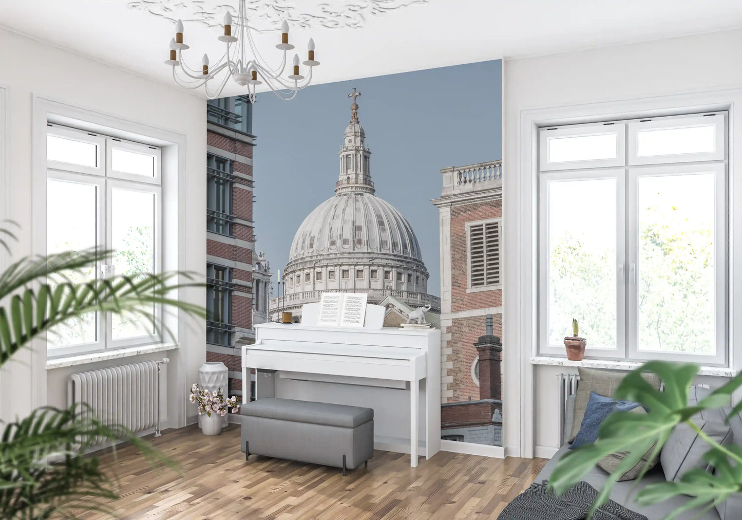 London skyline wall mural featuring heritage stone structures