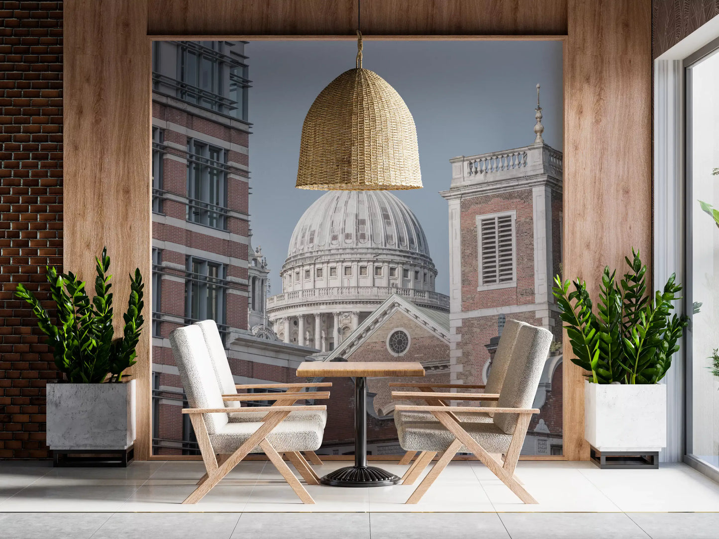 Classic London skyline wall mural with detailed stone dome view