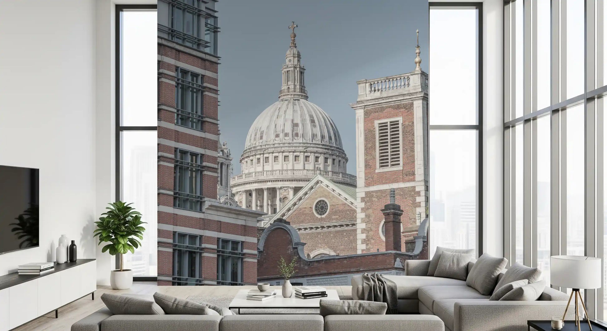 London architectural wall mural with elegant dome and skyline