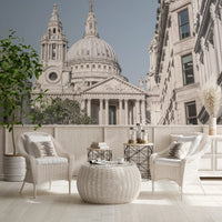 Architectural wall mural featuring London's famous domed landmark