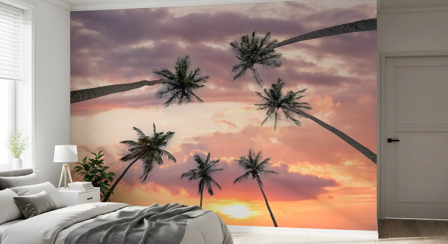 Sunset Palm Canopy Wall Mural