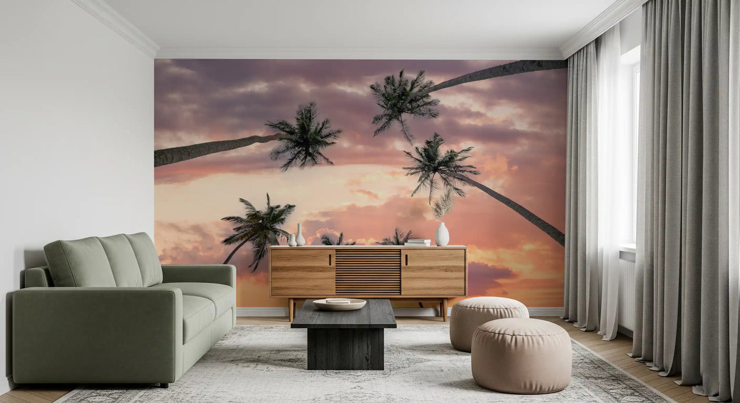 Sunset Palm Canopy Wall Mural