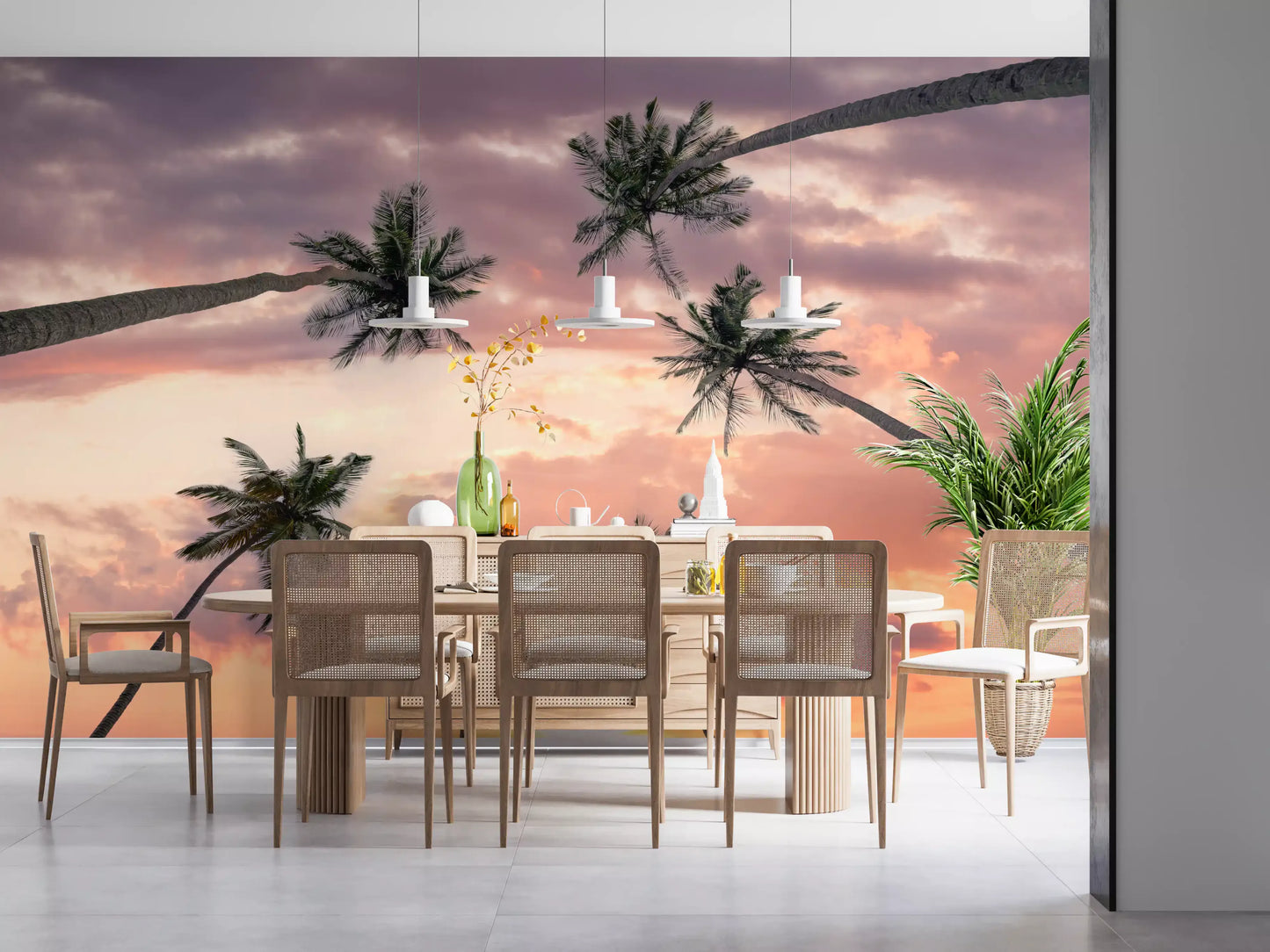 Sunset Palm Canopy Wall Mural