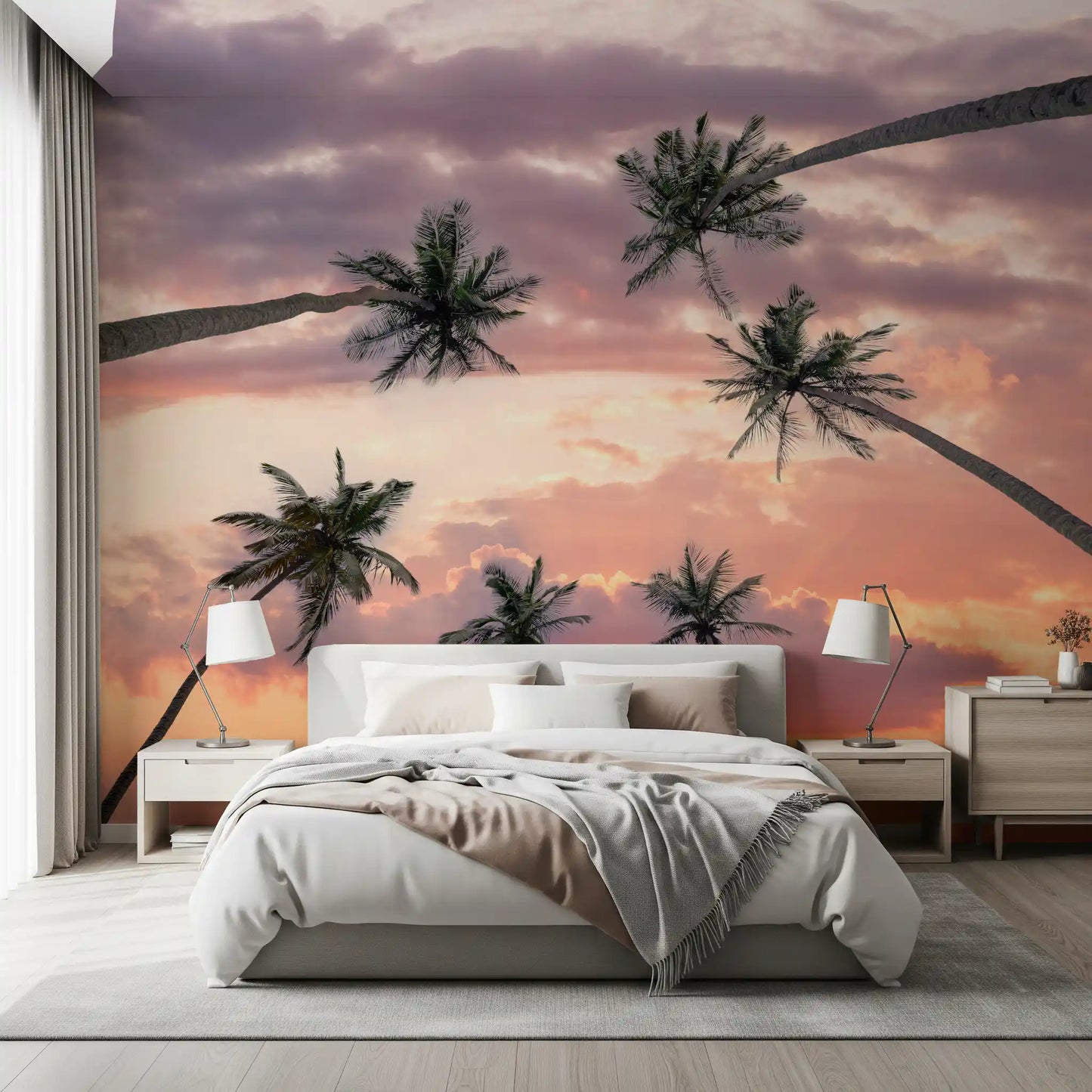 Sunset Palm Canopy Wall Mural