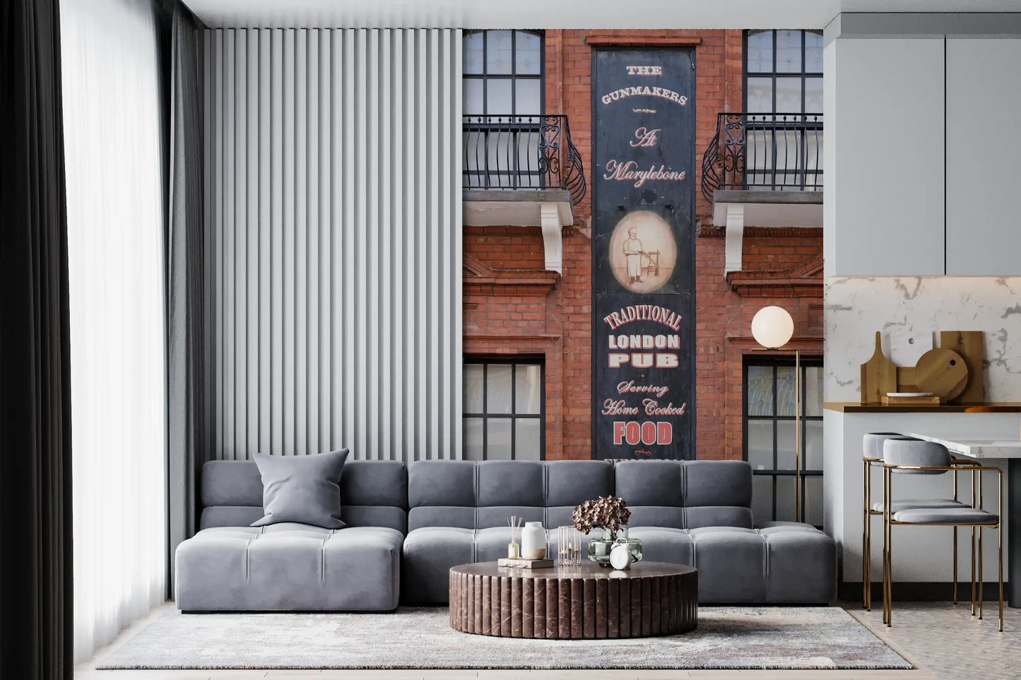 Marylebone Gunmakers Pub Facade Wall Mural