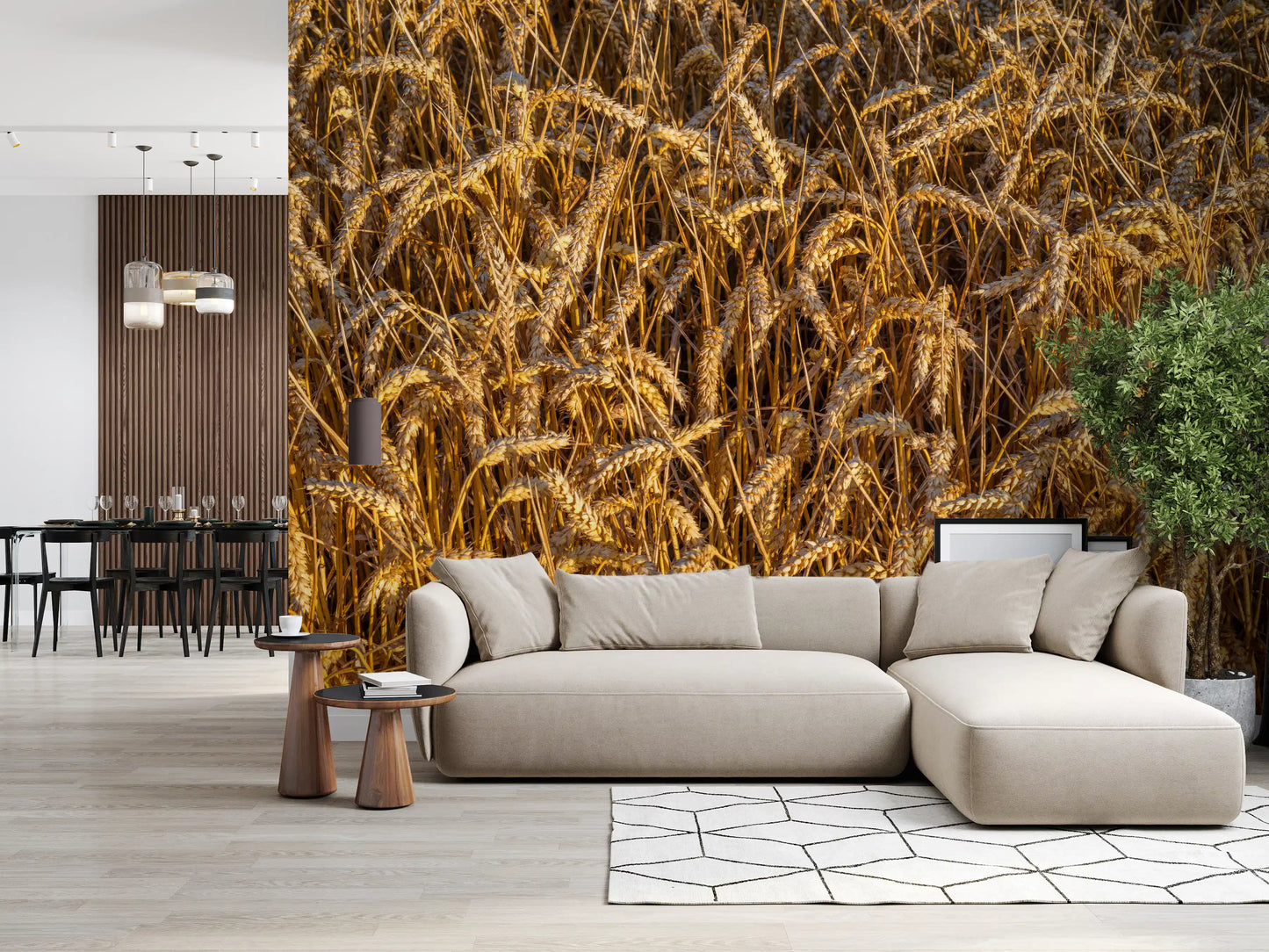 Golden Harvest Field Wall Mural