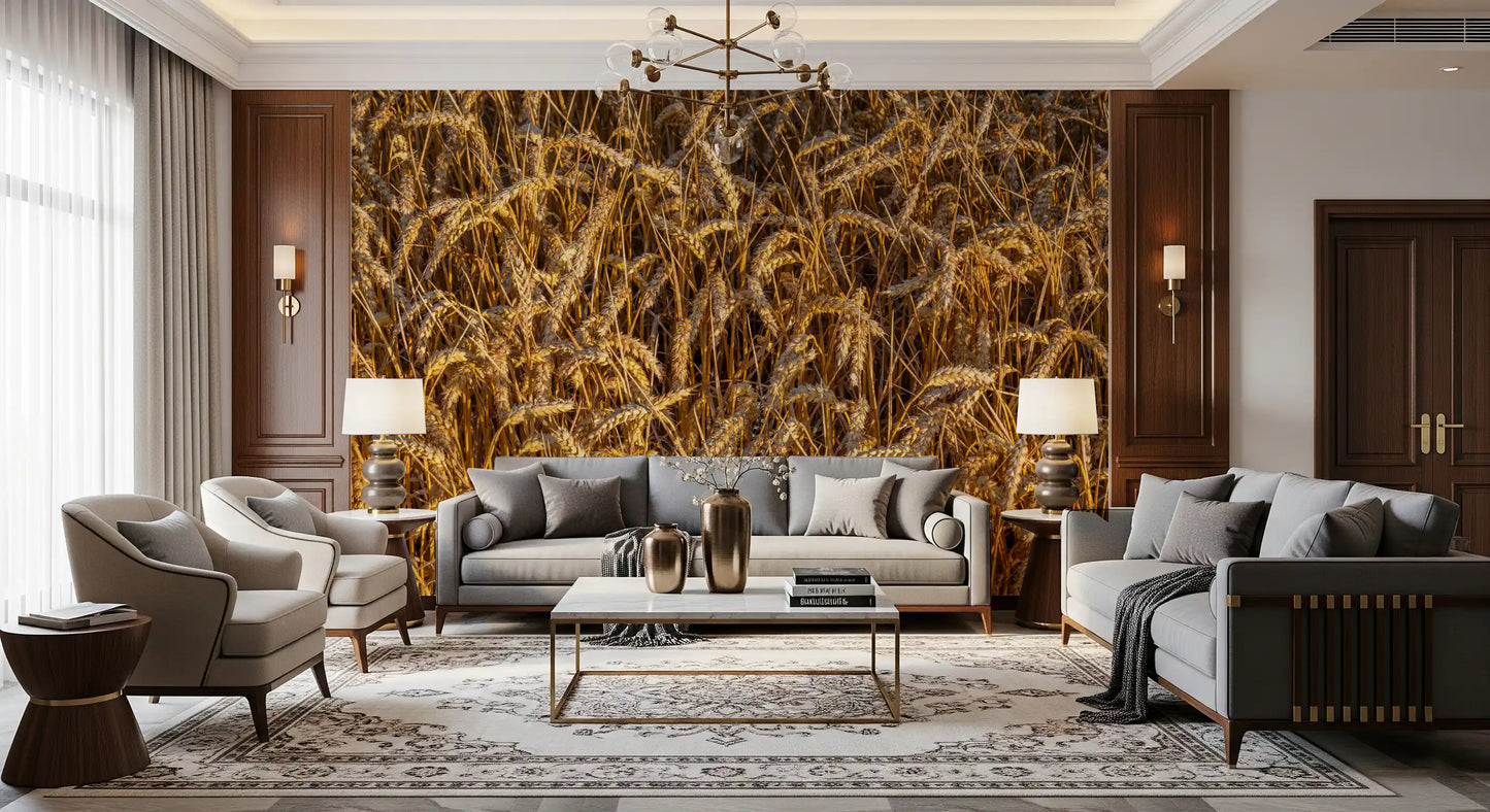 Golden Harvest Field Wall Mural