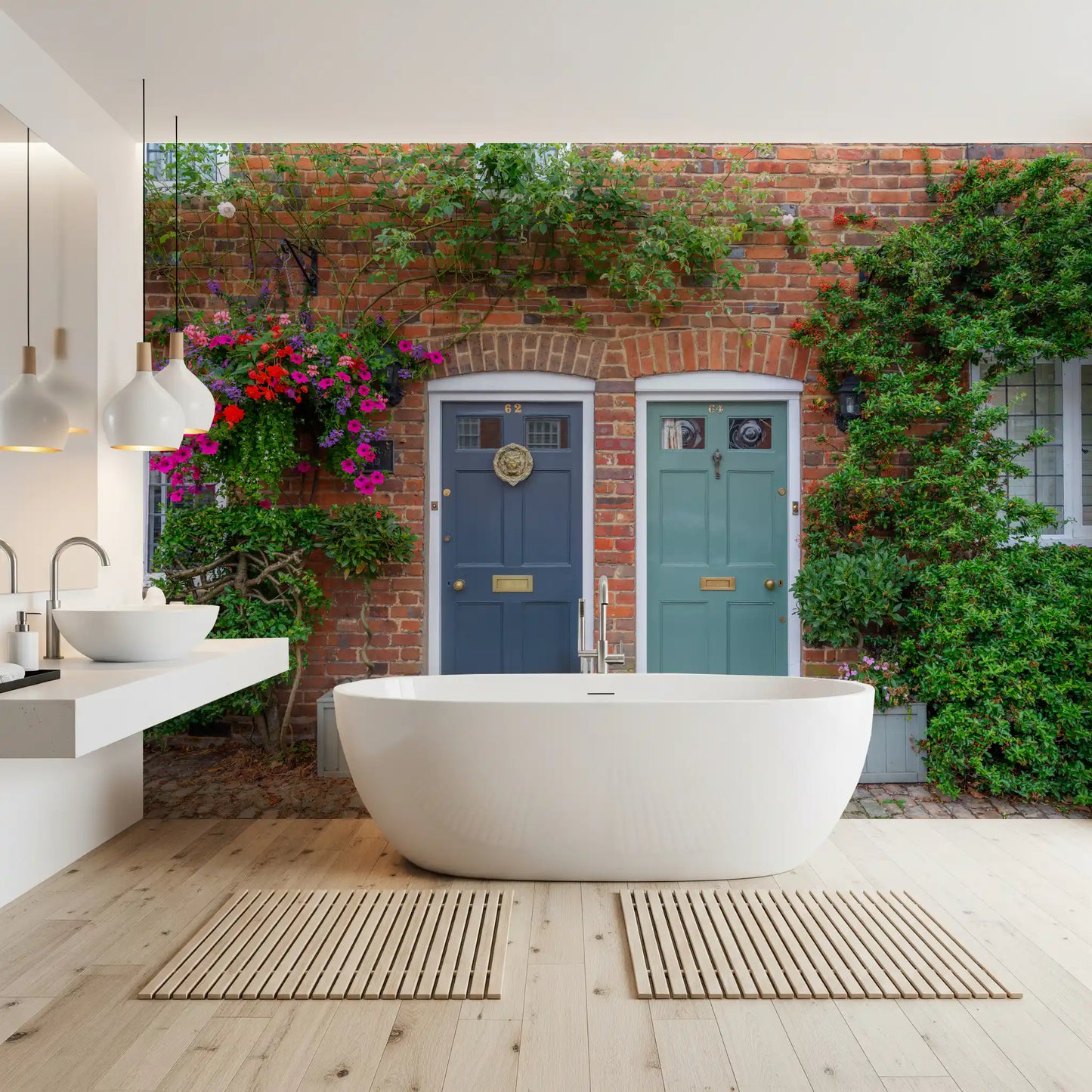 Brick & Bloom Doorways Wall Mural