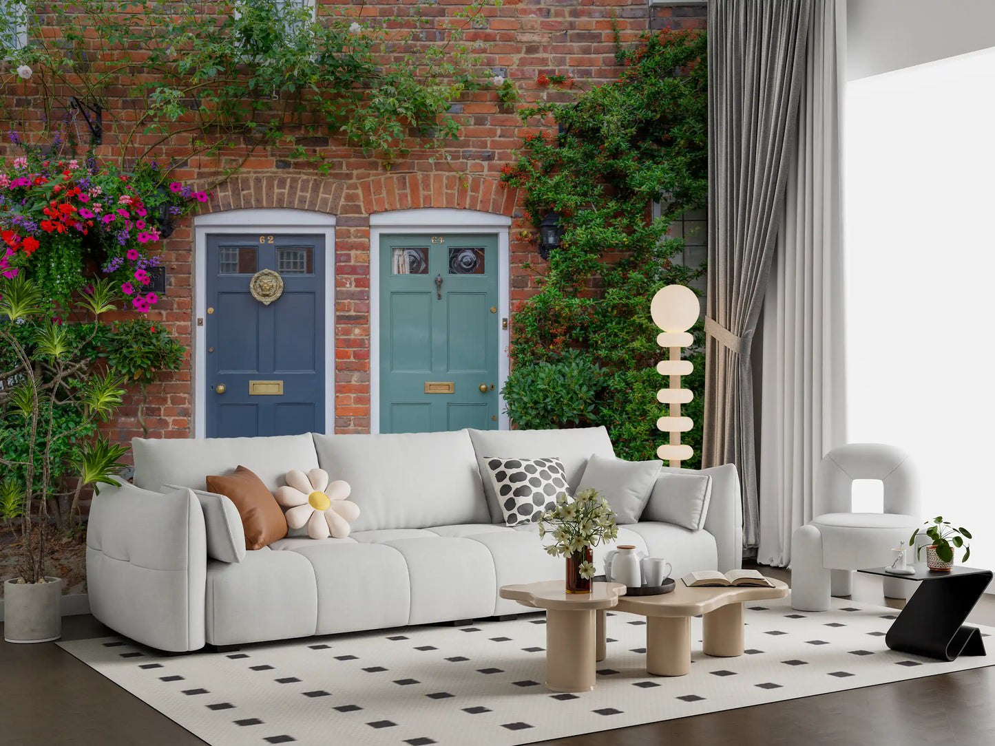 Brick & Bloom Doorways Wall Mural