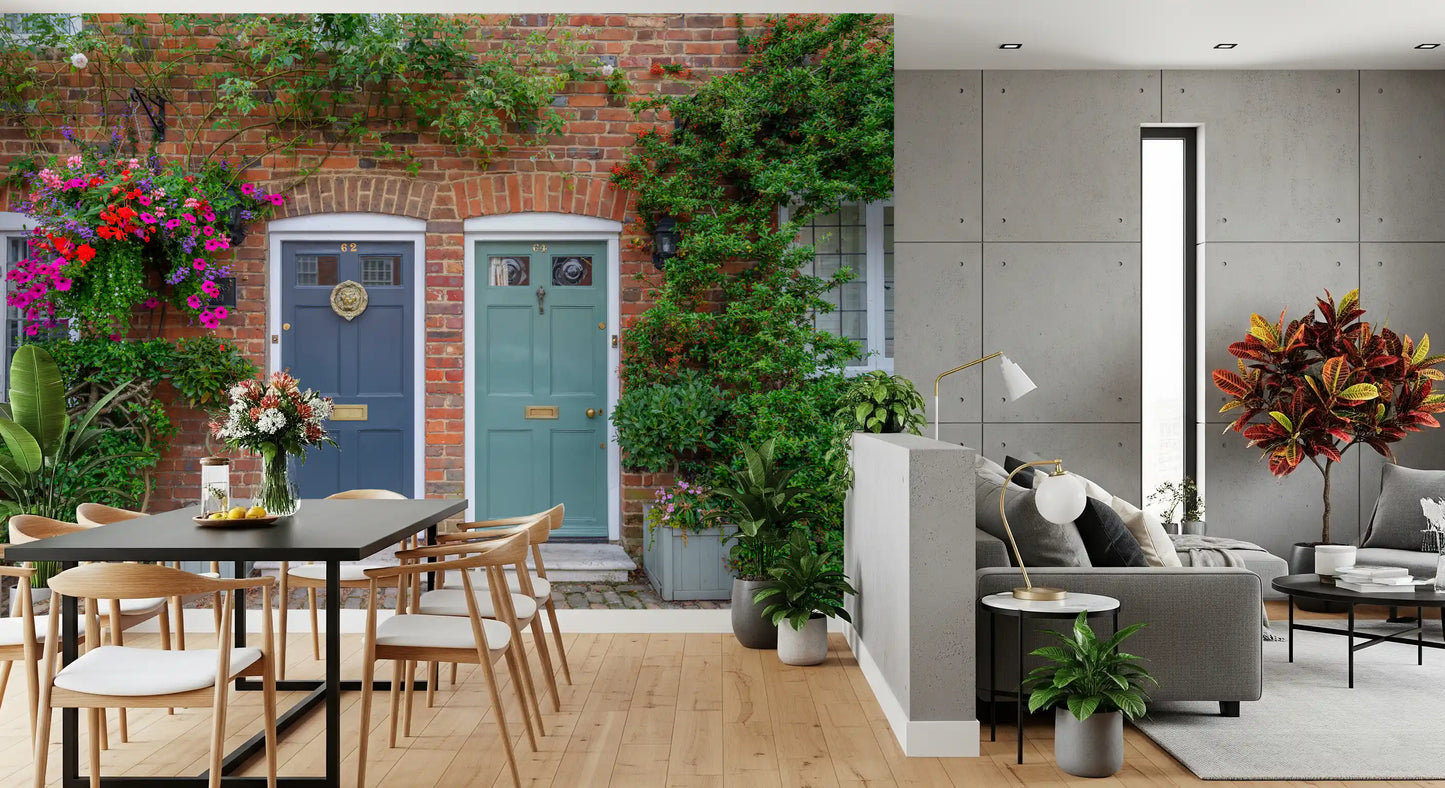 Brick & Bloom Doorways Wall Mural