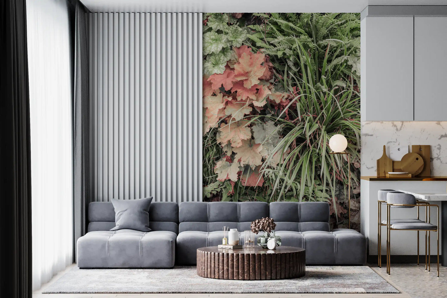 Muted Garden Layers Wall Mural