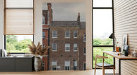 Traditional London building wall mural with urban character