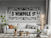 Ornate architectural plaque wall mural with carved stone details