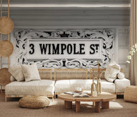 Decorative plaque wall mural with classical relief details