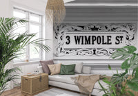 Elegant stonework wall mural with ornate architectural styling