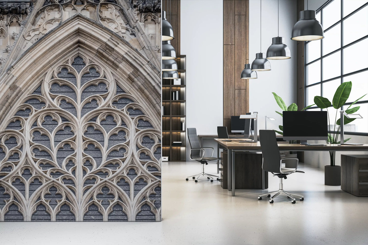 Gothic Grandeur Window Wall Mural