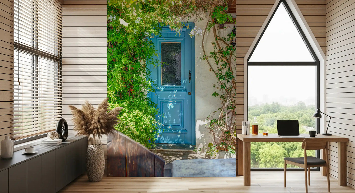 Azure Doorway Serenity Wall Mural