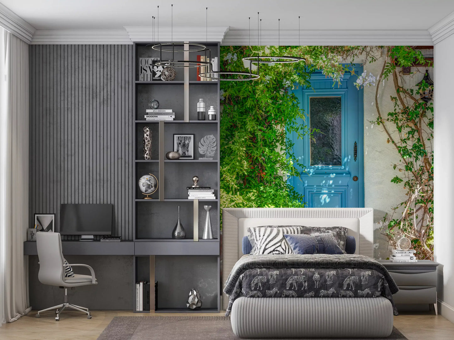 Azure Doorway Serenity Wall Mural