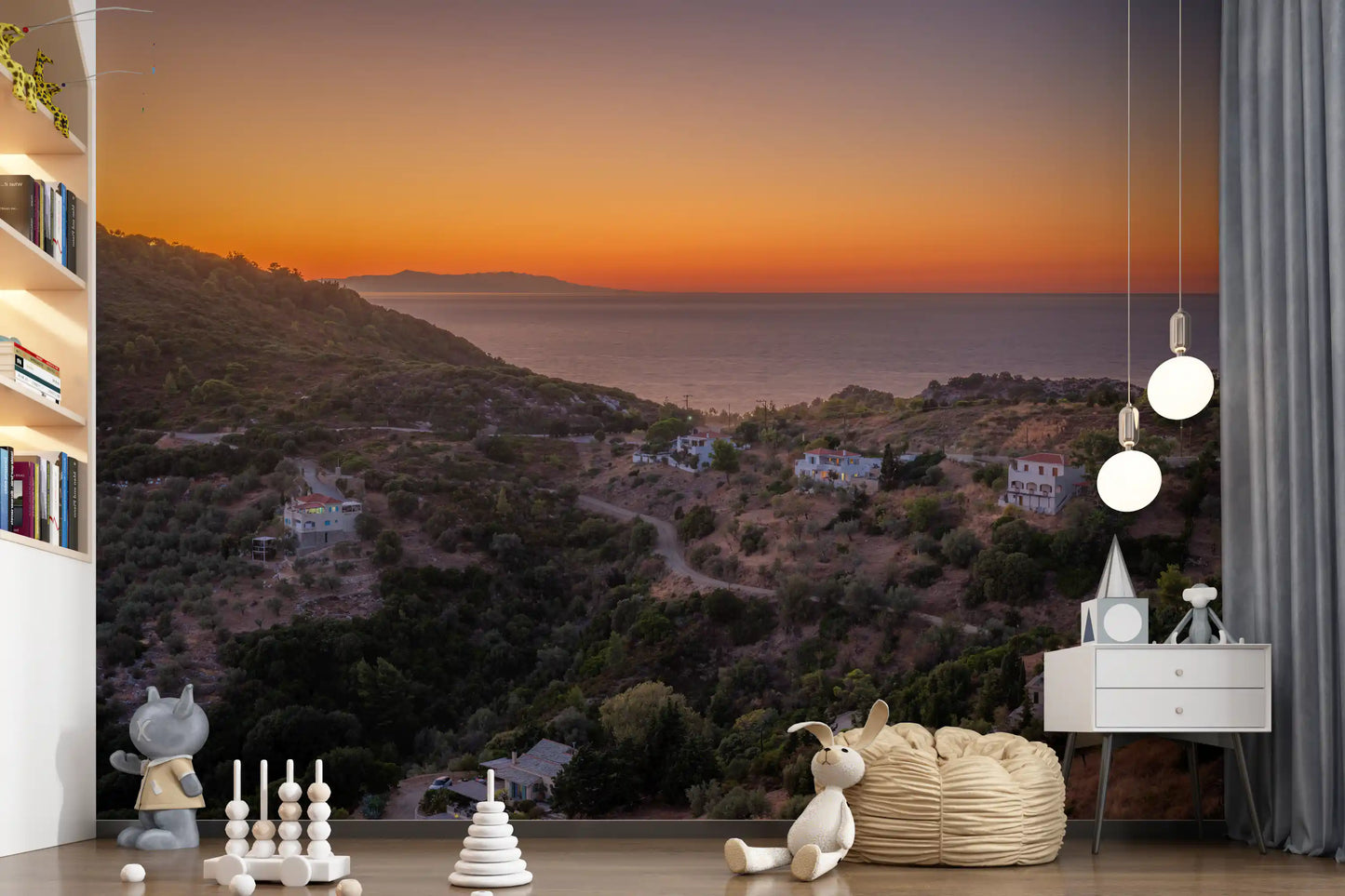 Golden Hour Coastline Serenity Wall Mural