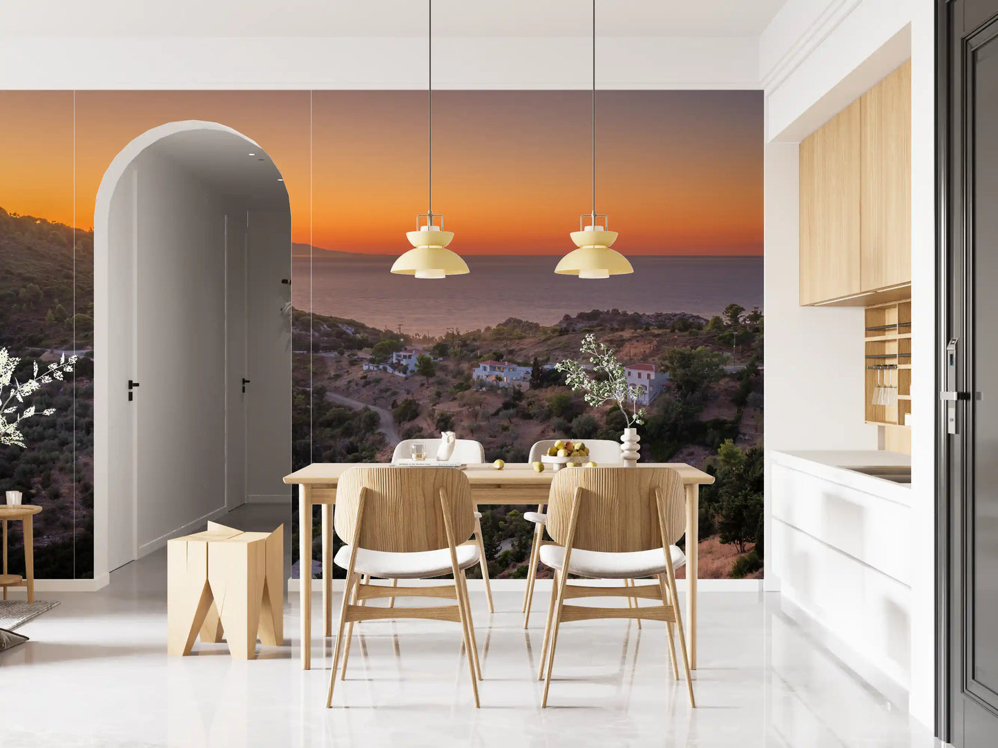 Golden Hour Coastline Serenity Wall Mural