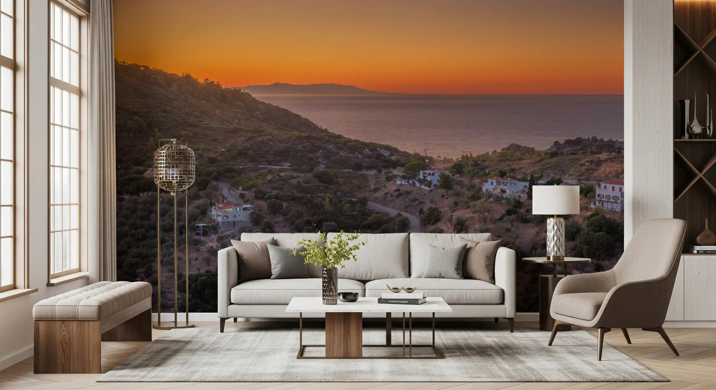 Golden Hour Coastline Serenity Wall Mural