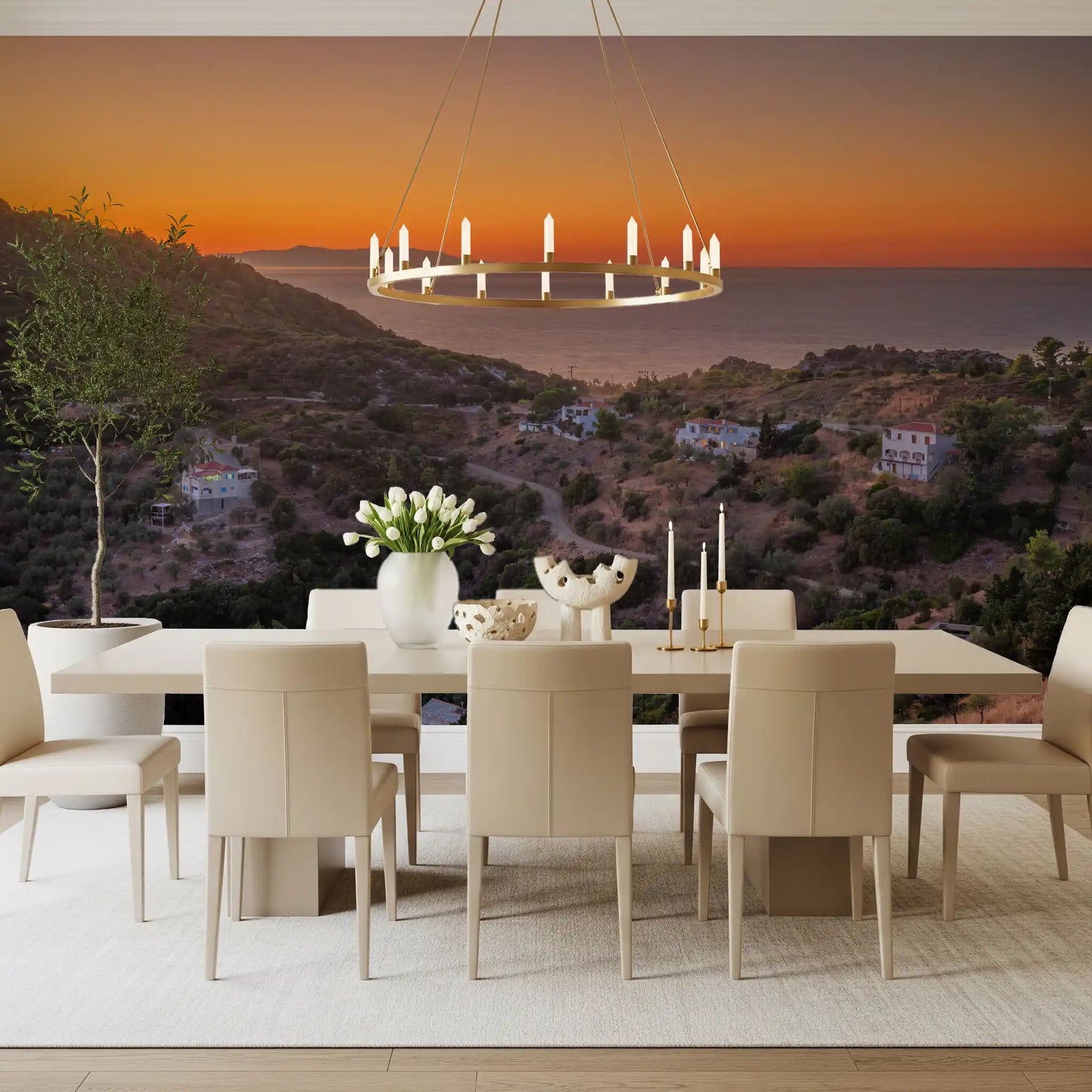 Golden Hour Coastline Serenity Wall Mural