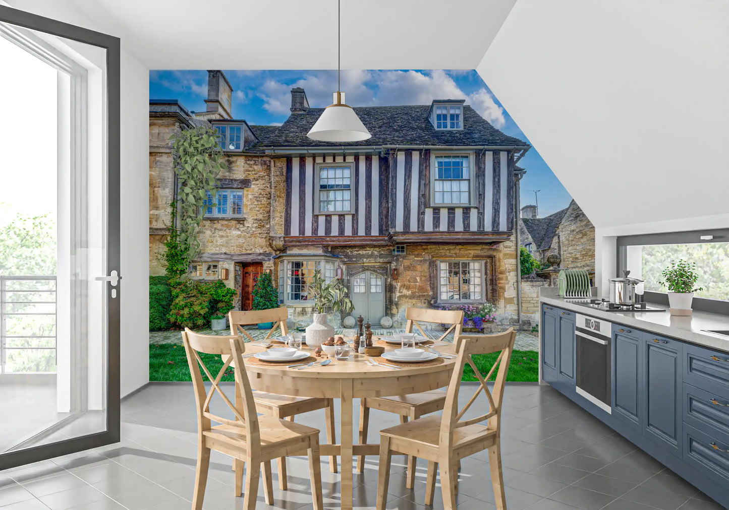 Cotswold Charm Cottage Wall Mural