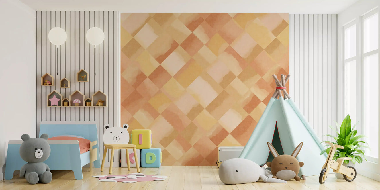 Relax Sunny Painted Checker Mural Wall Mural