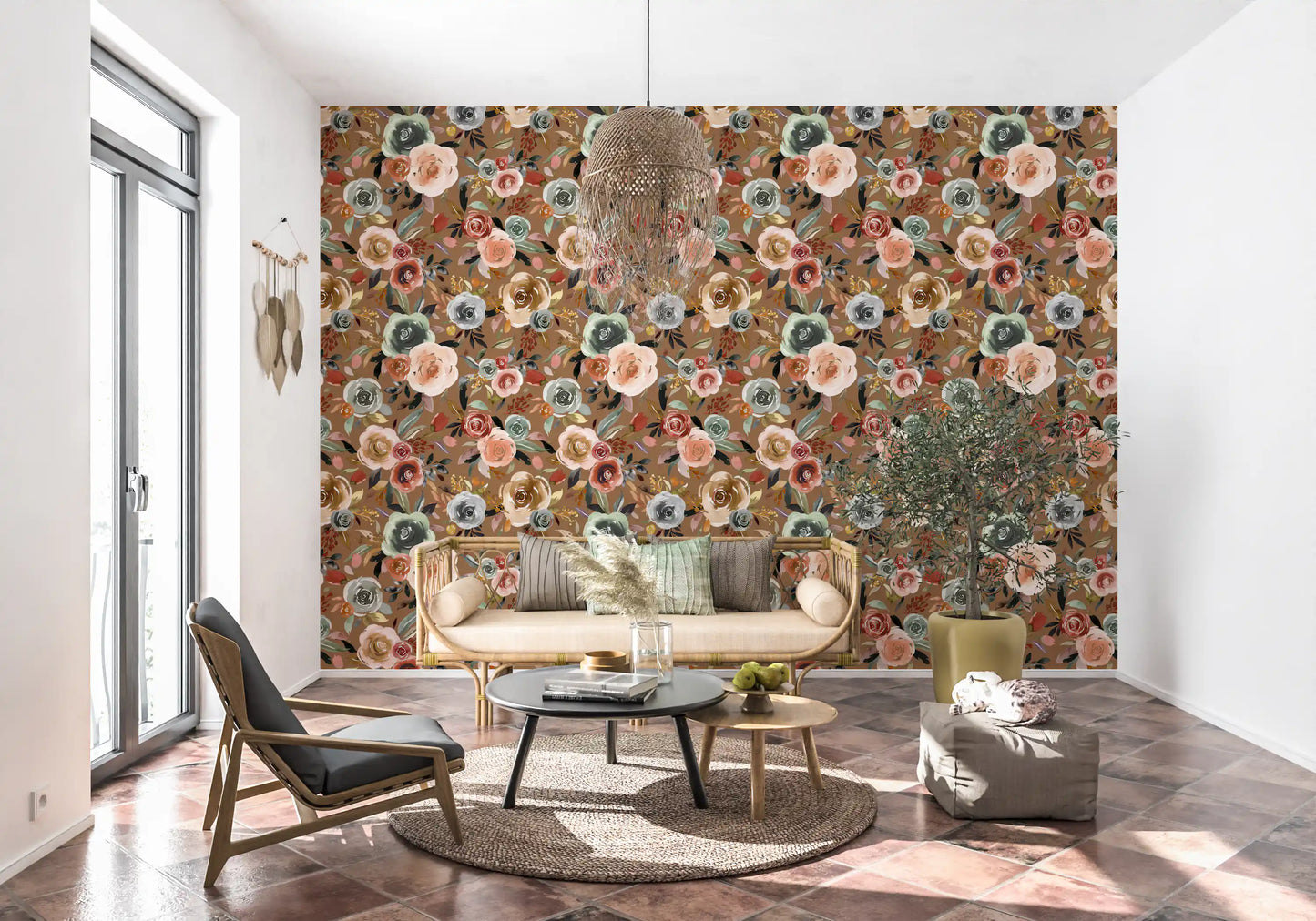 Earthy Bloom Medley Wallpaper⁠